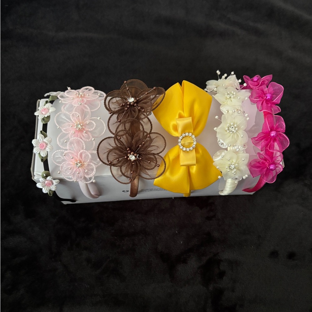 Set of Floral and Bow Headbands